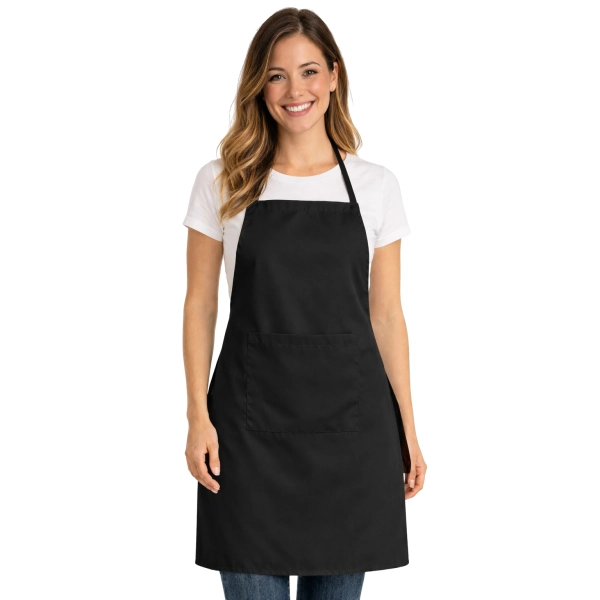 Fartuszek kuchenny roboczy z kieszonką czarny – odzież gastronomiczna gastronix.pl